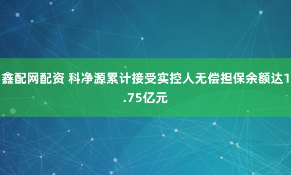 鑫配网配资 科净源累计接受实控人无偿担保余额达1.75亿元
